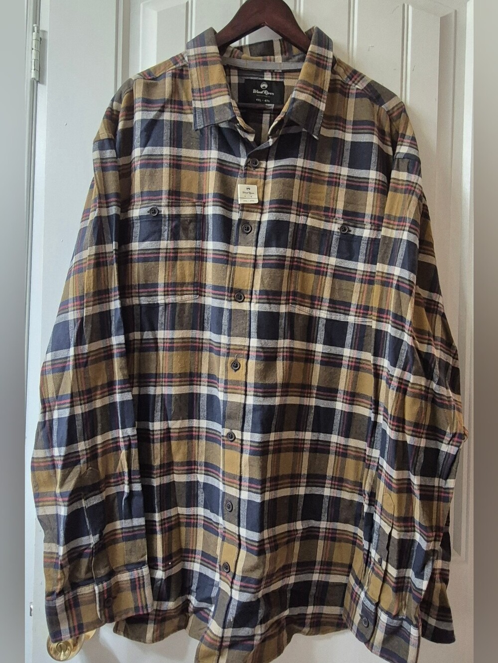Mens WindRiver Plaid Flannel Shirt Size 4X New With Tags